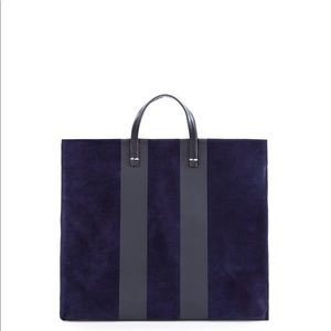 Clare V Navy Simple Tote w/ Black Stripes wo strap
